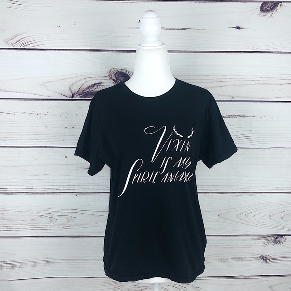 Sincerely Jules Vixen Spirit Animal Black Tee - Picture 2 of 7